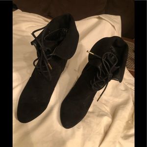 Black Shoe dazzle heels booties lace up Haddie 7